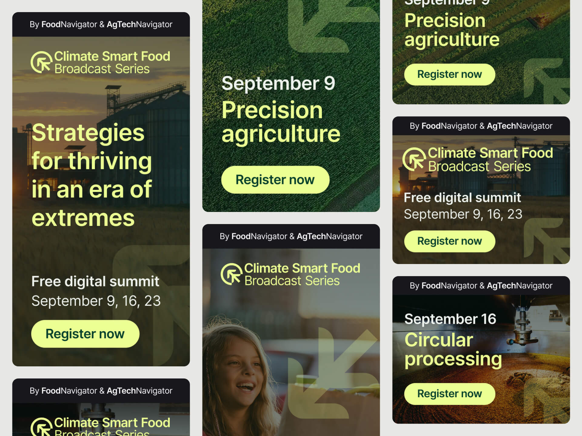 A grid of the new banner adverts