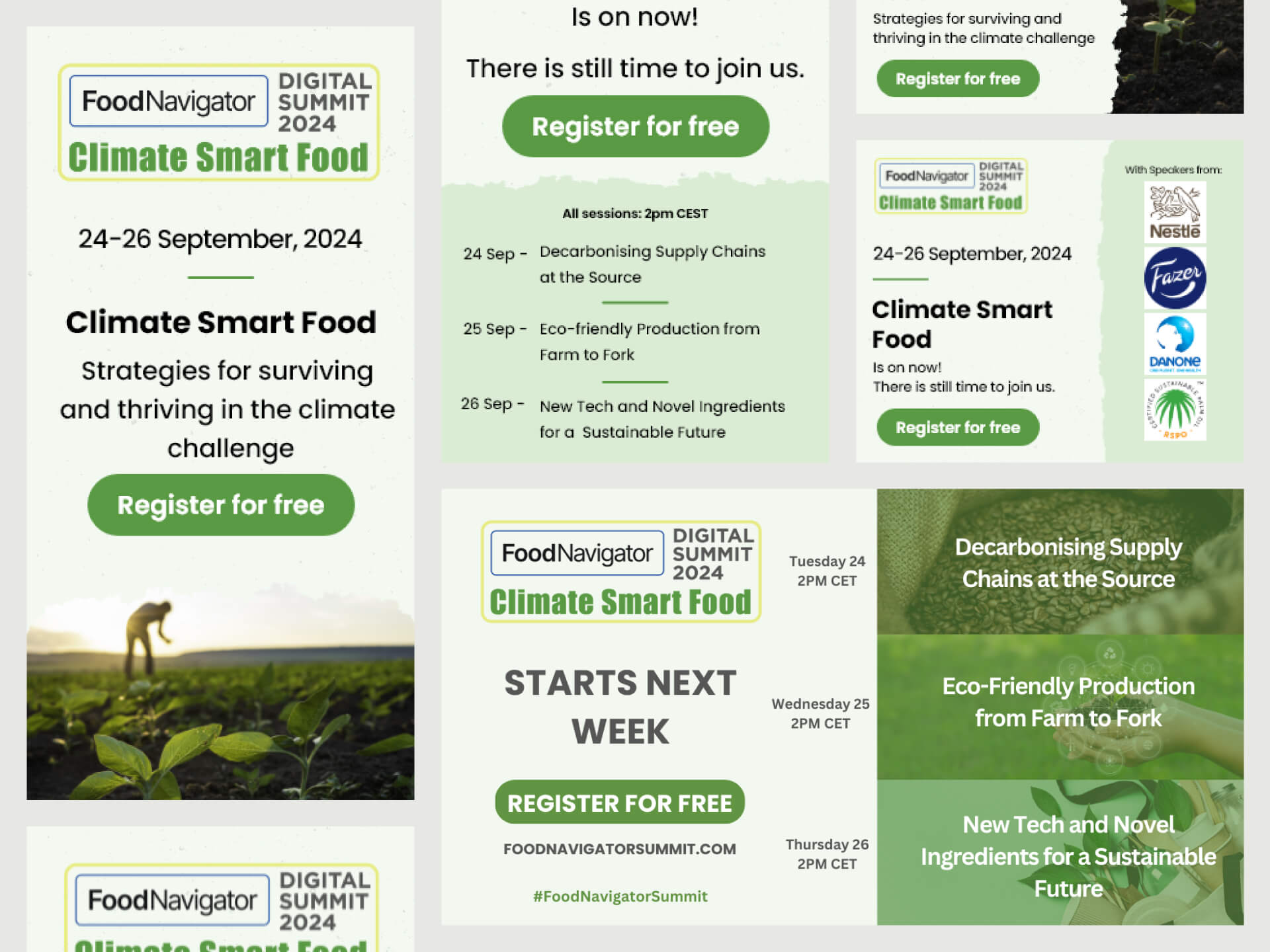 A grid of the old banner adverts