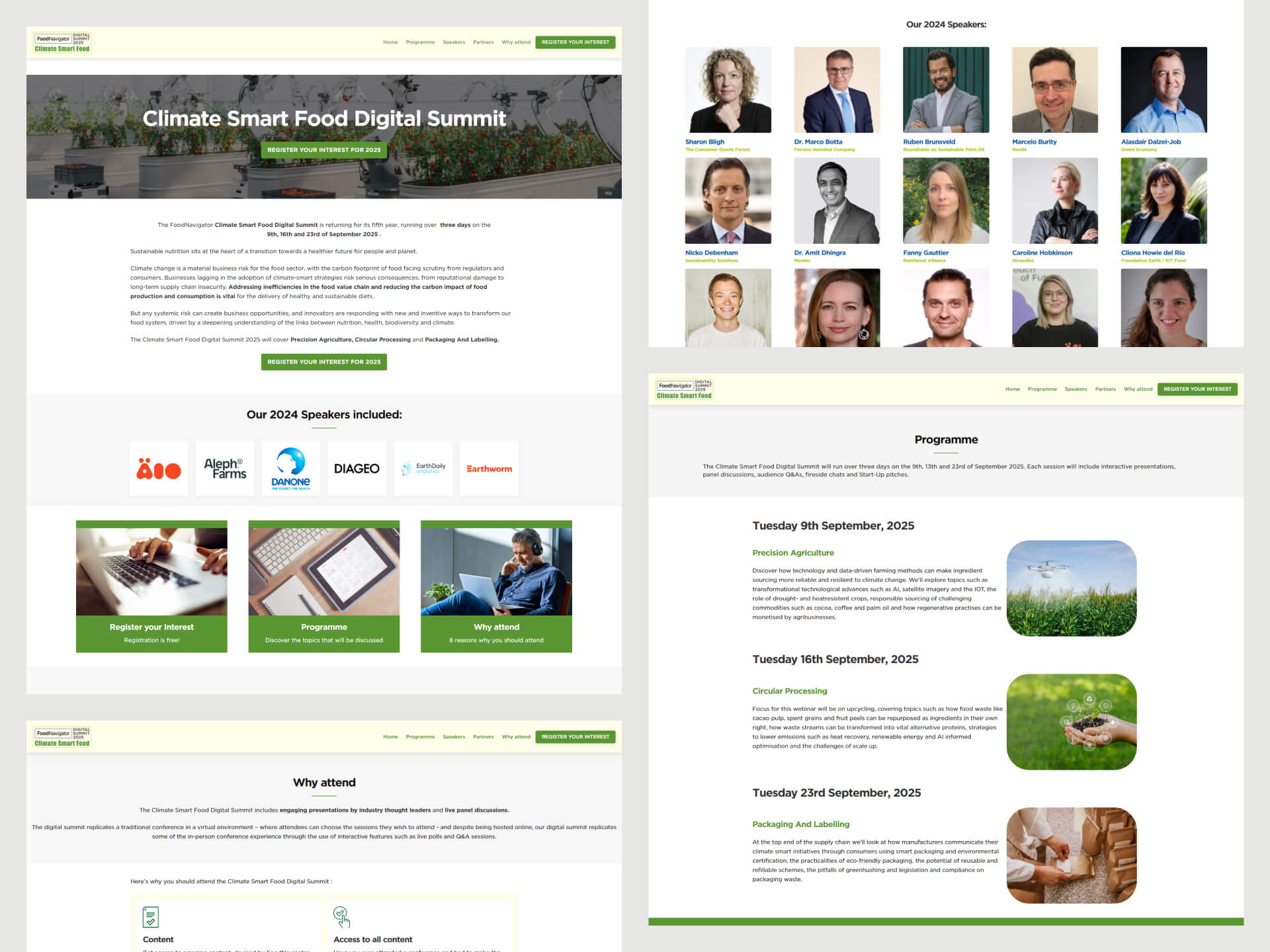 Screengrabs of the old website