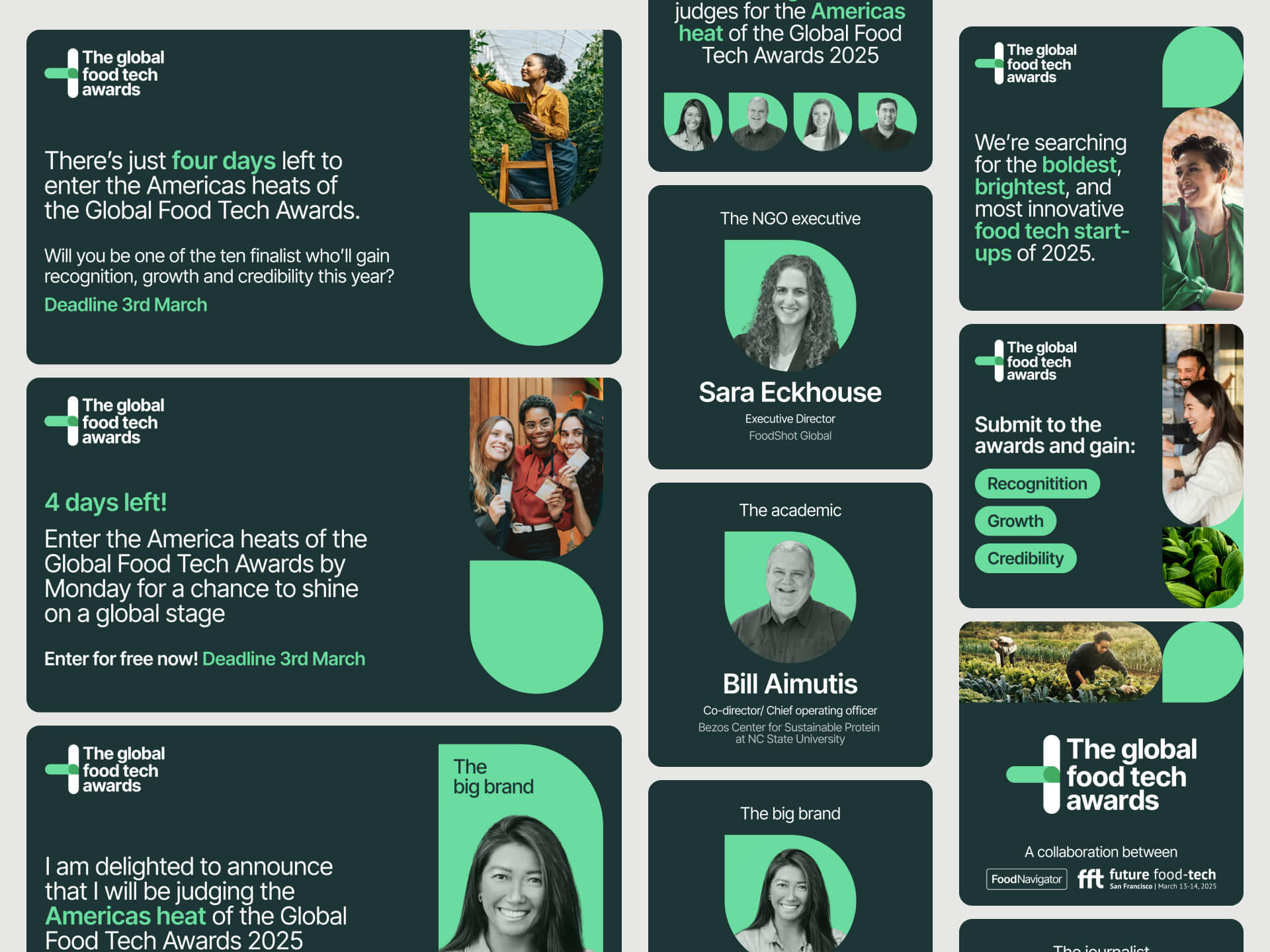 A grid of social media assets for LinkedIn and Instagram