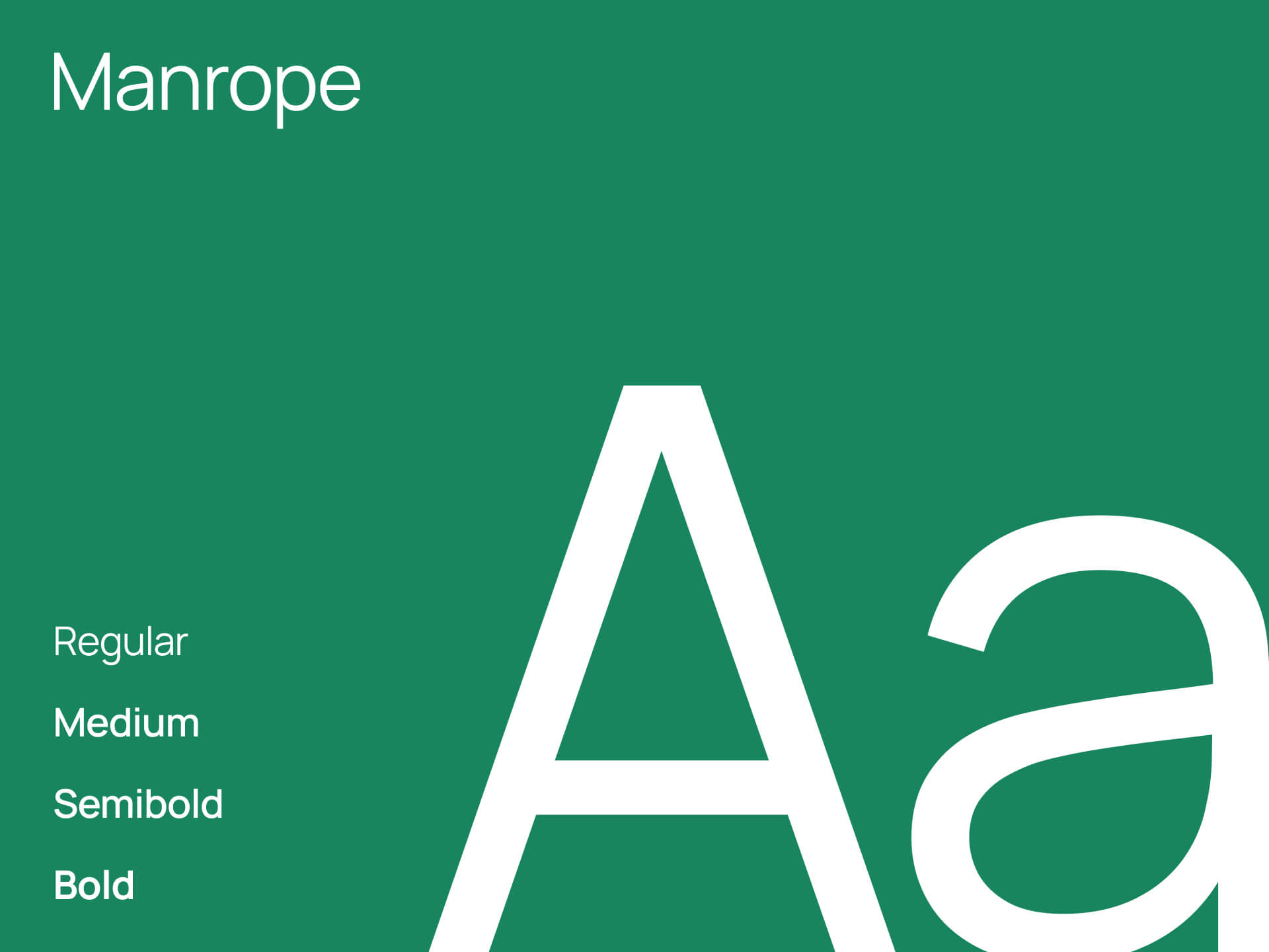 A slide featuring the Lumina font family called Manrope. Displayed on a green background