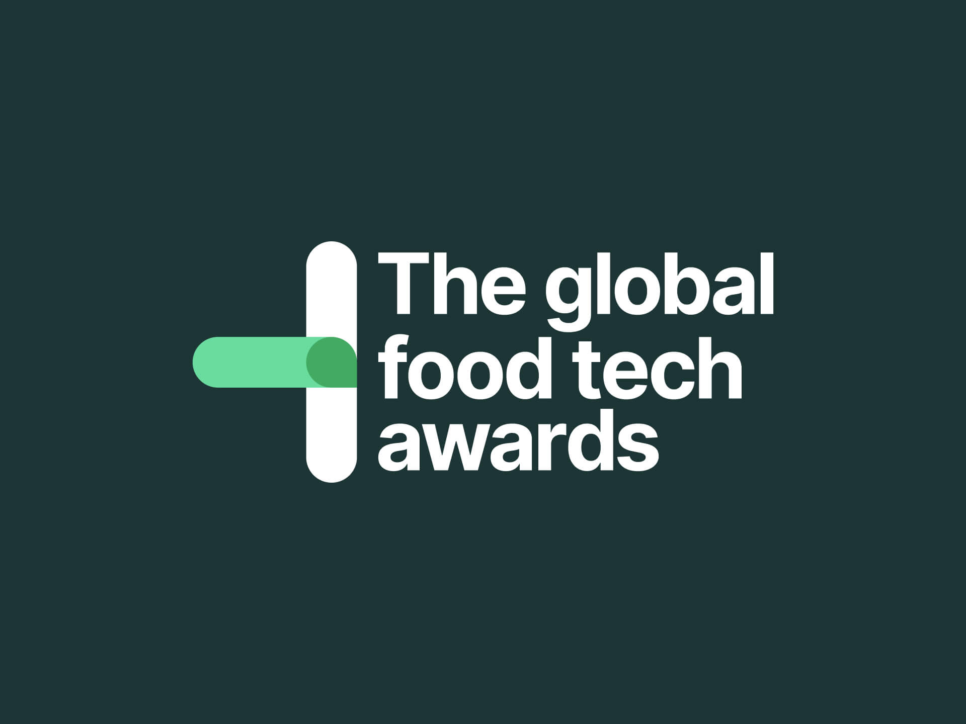 The Global Food Tech Awards Logo overlaid on a dark green background